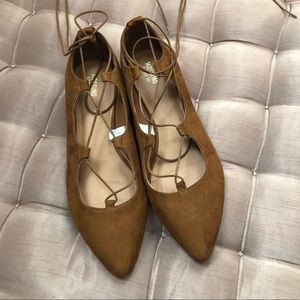 Brown Mossimo Supply co flats with tie ups